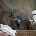 Onyx, Black Mural Wallpaper - room preview 03