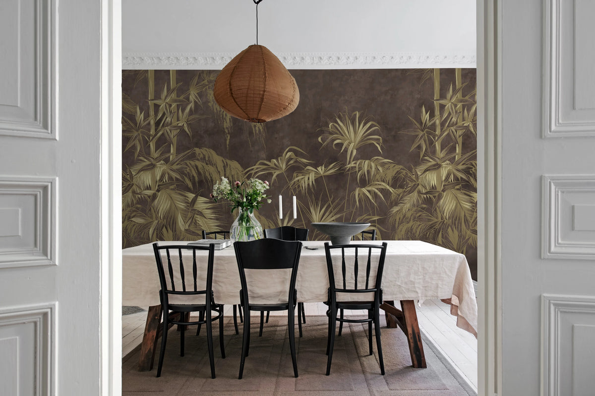 Golden Jungle, Dark Mural Wallpaper - room preview 03