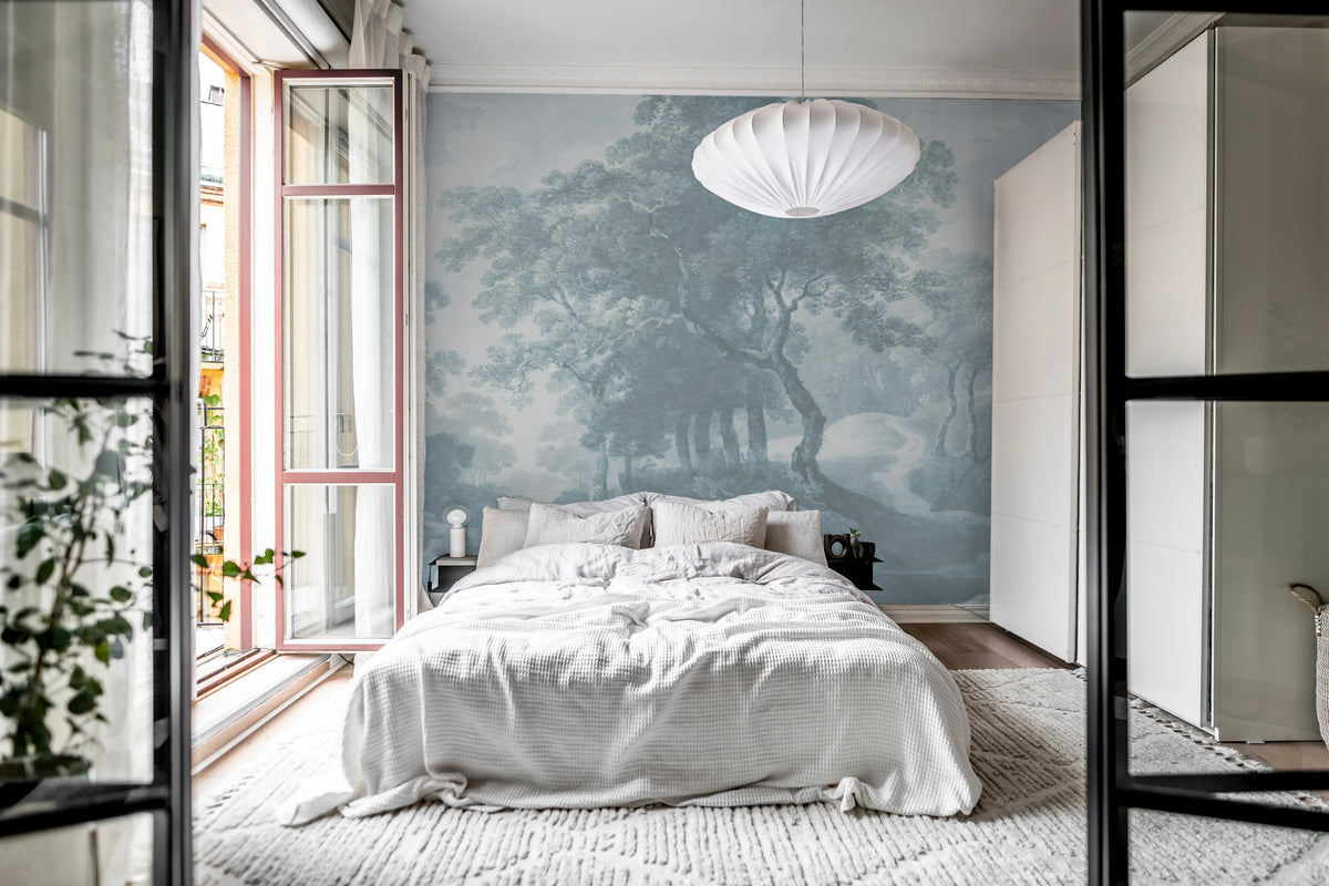 The Vintage Grove, Blue Mural Wallpaper - room preview 03