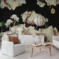 Dried Bouquet, Dark Mural Wallpaper - room preview 03