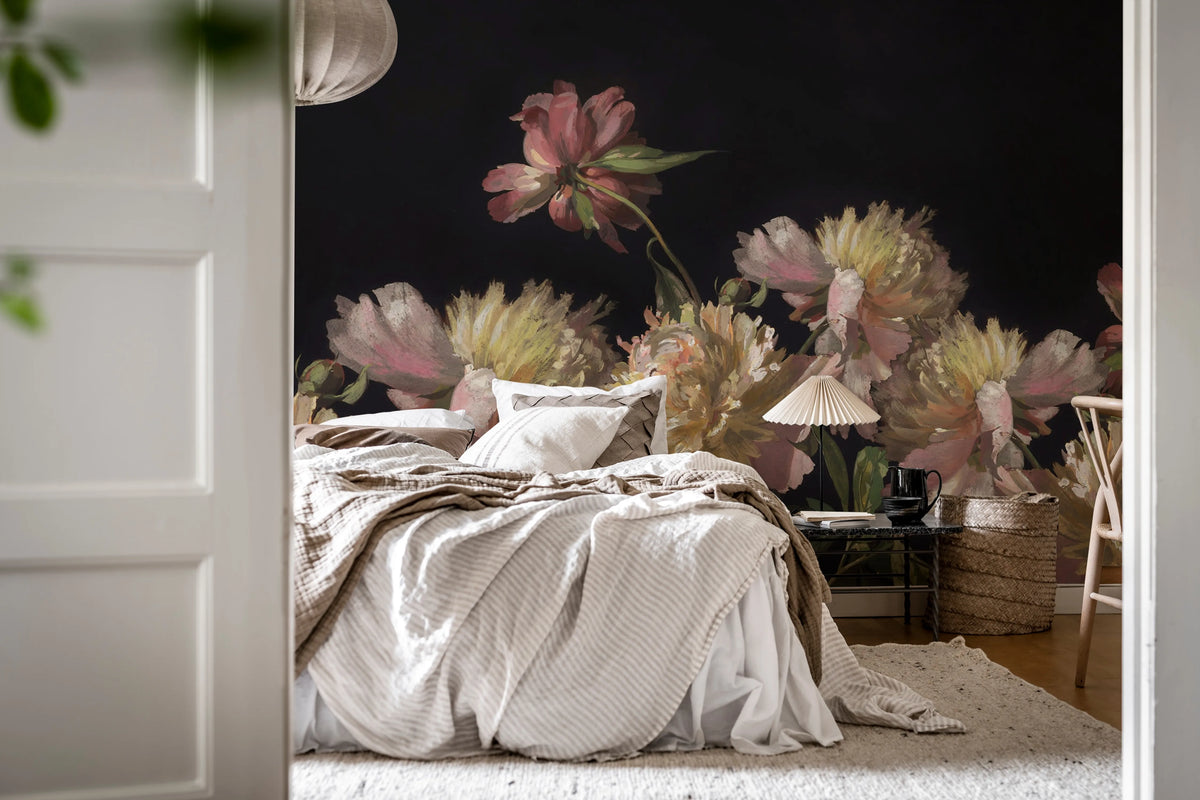 Vintage Peony, Pink Mural Wallpaper - room preview 03