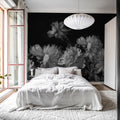 Vintage Peony, Black Mural Wallpaper - room preview 03