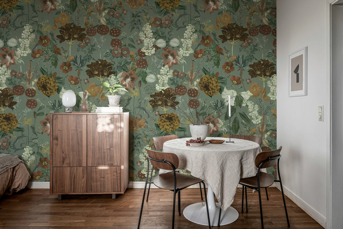 Wintergarden, Green Mural Wallpaper - room preview 03