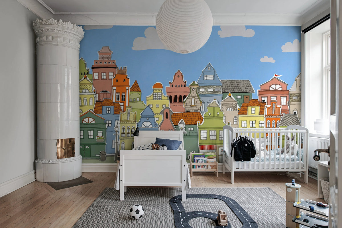 London Houses, Day Mural Wallpaper - room preview 03