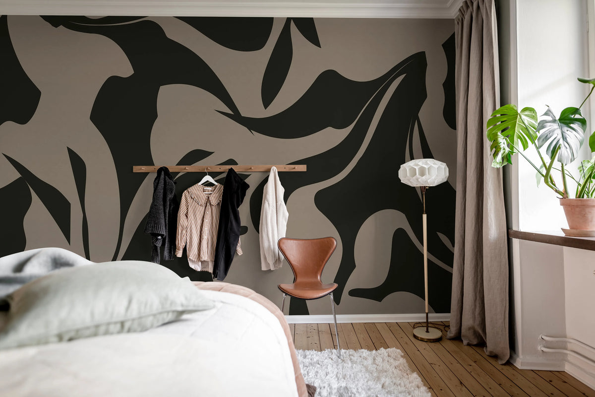 Contrast Art, Brown Mural Wallpaper - room preview 03