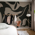 Contrast Art, Brown Mural Wallpaper - room preview 03