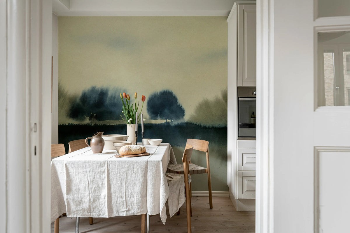 Stormy Forest, Blue Mural Wallpaper - room preview 03