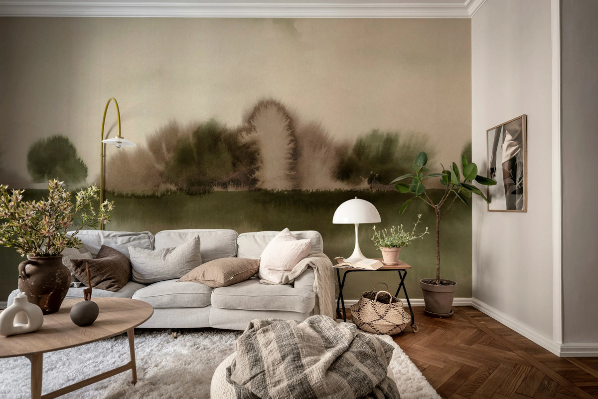 Stormy Forest, Green Mural Wallpaper - room preview 03