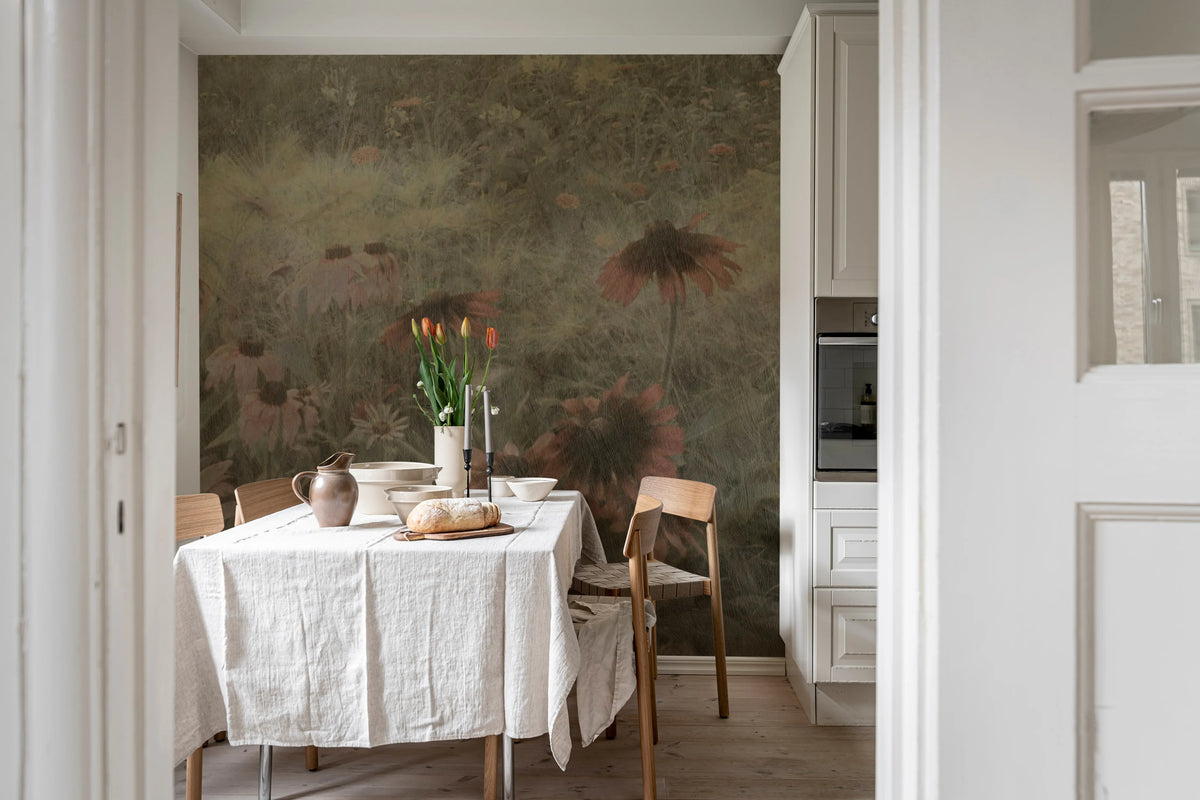 Dreamy Rudbeckia, Pink Mural Wallpaper - room preview 03