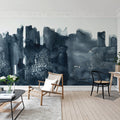 Watercolor City, Blue Mural Wallpaper - room preview 03