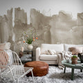 Watercolor City, Beige Mural Wallpaper - room preview 03