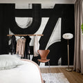 Bold Lines, Black & White Mural Wallpaper - room preview 03