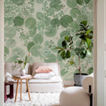 Mystic Water Lilies, Light Green Mural Wallpaper - room preview 03