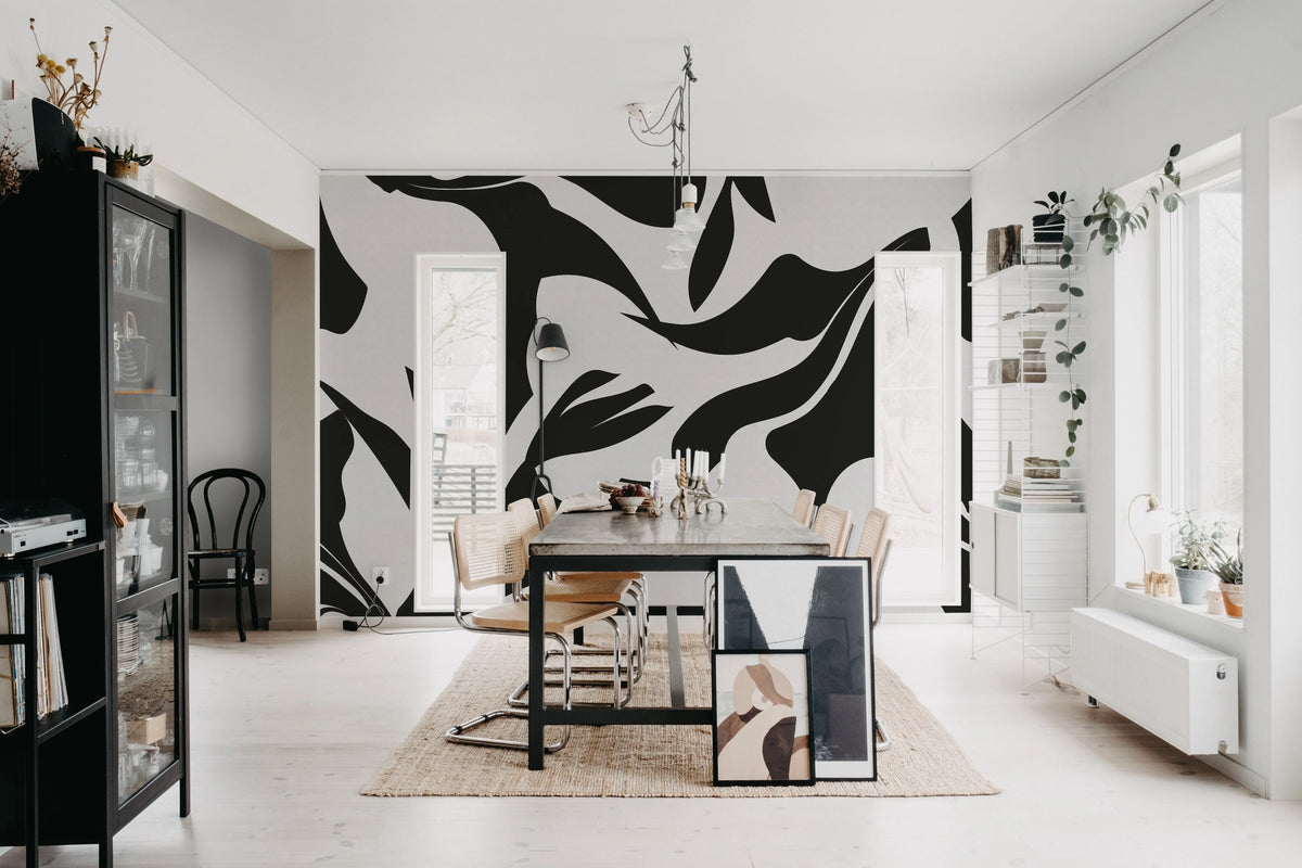 Contrast Art, Graphite Mural Wallpaper - room preview 03