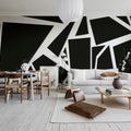 Bold Mosaic, Graphite Mural Wallpaper - room preview 03