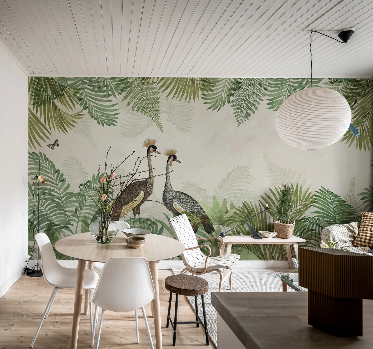Palm Jungle, Crane Mural Wallpaper - room preview 03