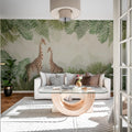 Palm Jungle, Giraffe Mural Wallpaper - room preview 03