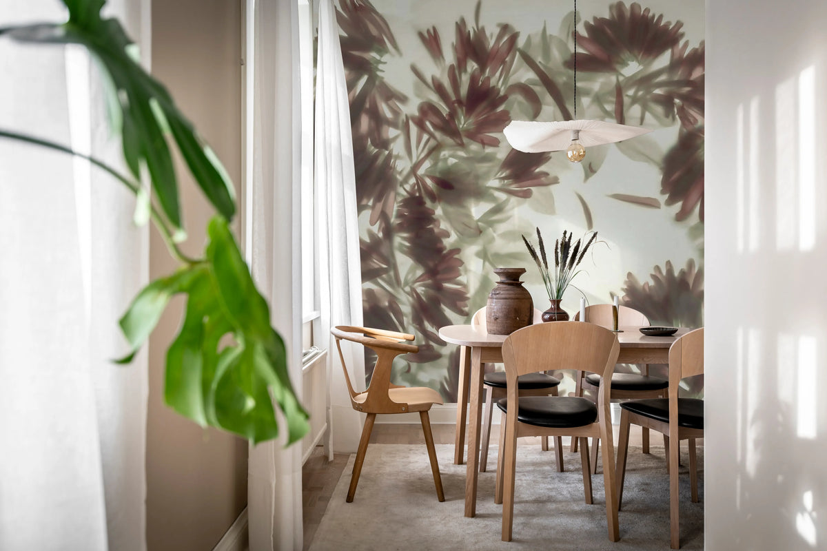 Blurry Honeysuckle, Green Mural Wallpaper - room preview 03