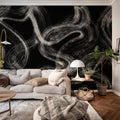 Blurry Stripes, Black Mural Wallpaper - room preview 03