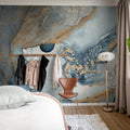 Agate Crystal, Blue Mural Wallpaper - room preview 03