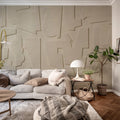 Abstract Wood, Beige Mural Wallpaper - room preview 03