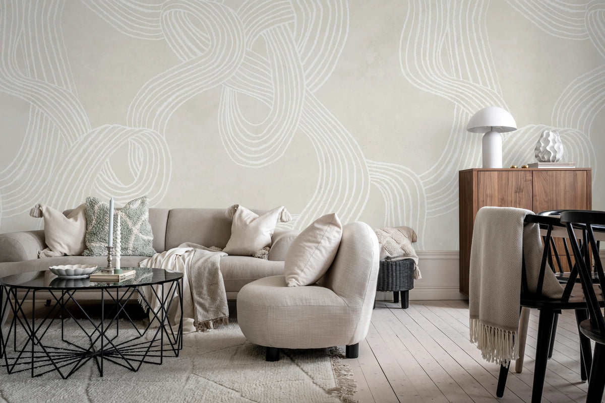 Stripes Repeatable, Clay Mural Wallpaper - room preview 03