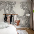 Stripes Repeatable, Black & White Mural Wallpaper - room preview 03