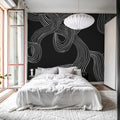 Stripes Repeatable, Black Mural Wallpaper - room preview 03