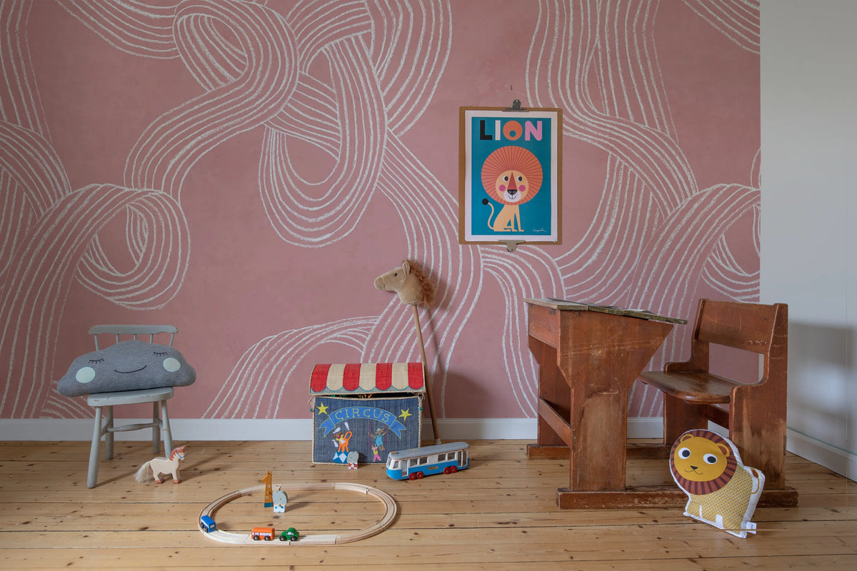 Stripes Repeatable, Pink Mural Wallpaper - room preview 03