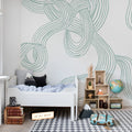 Stripes Repeatable, Mint Mural Wallpaper - room preview 03