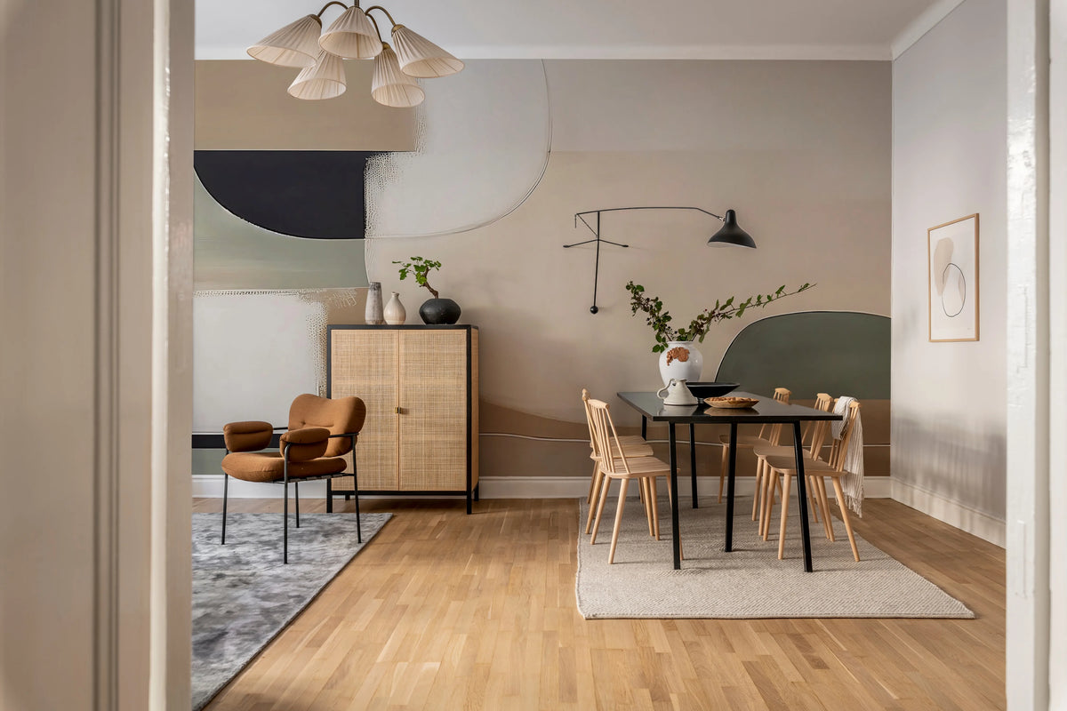 Abstract Shapes, Pastel Mural Wallpaper - room preview 03