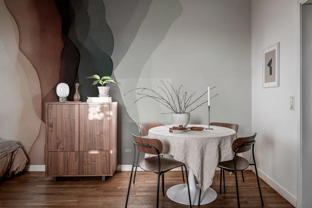 Vertical Gradient, Neutral Mural Wallpaper - room preview 03