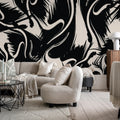 Artistic Shapes, Graphite Mural Wallpaper - room preview 03