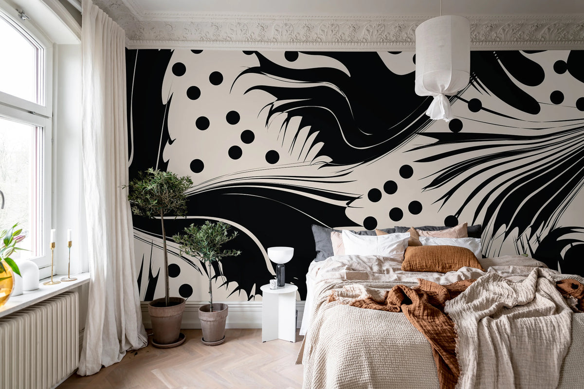 Modern Graphic, Graphite Mural Wallpaper - room preview 03