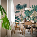 Tropical Birds, Pink Mural Wallpaper - room preview 03