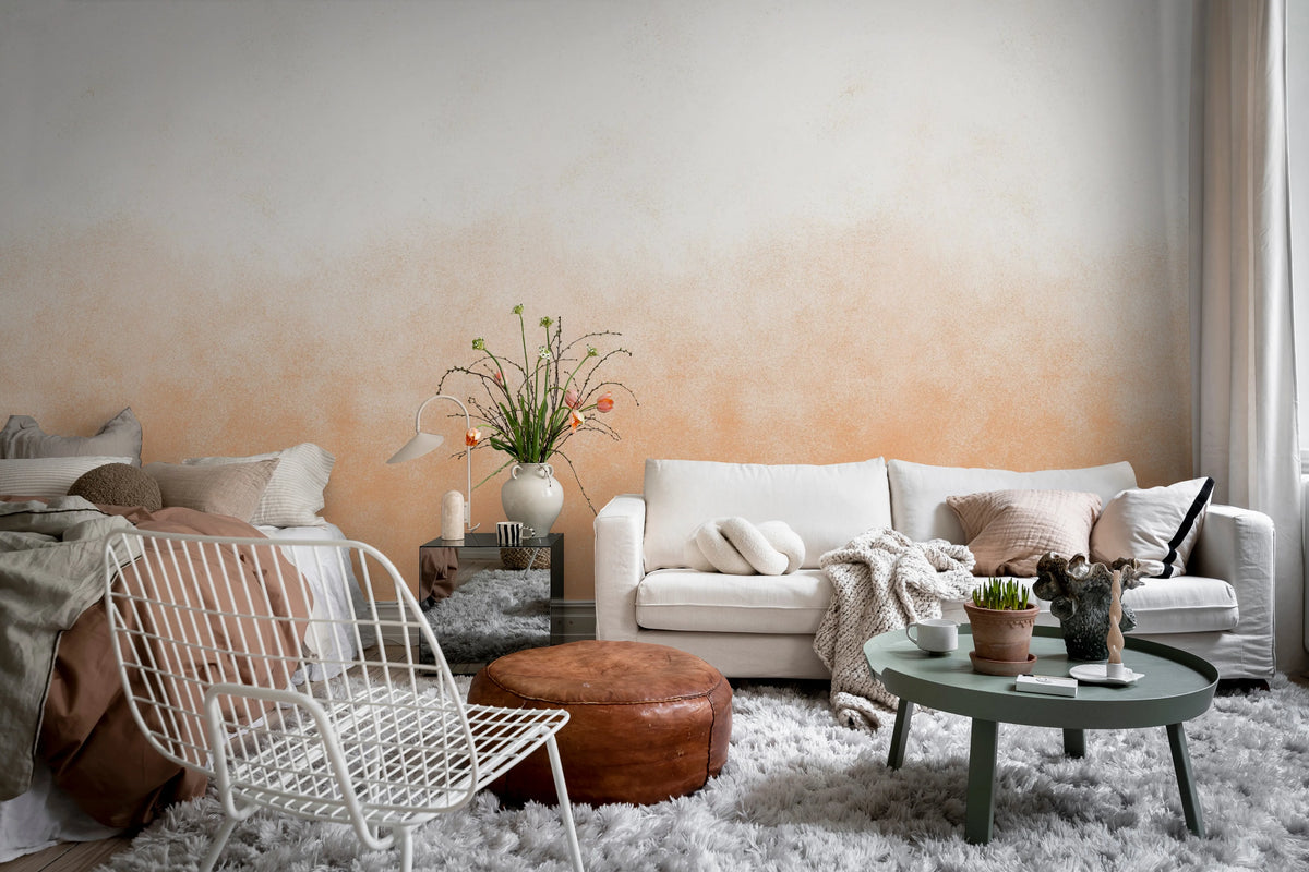 Ash Gradient, Peach Fuzz Mural Wallpaper - room preview 03
