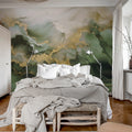 Gold Stream, Green Mural Wallpaper - room preview 03