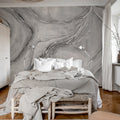 Watercolor Flow, Gray Mural Wallpaper - room preview 03
