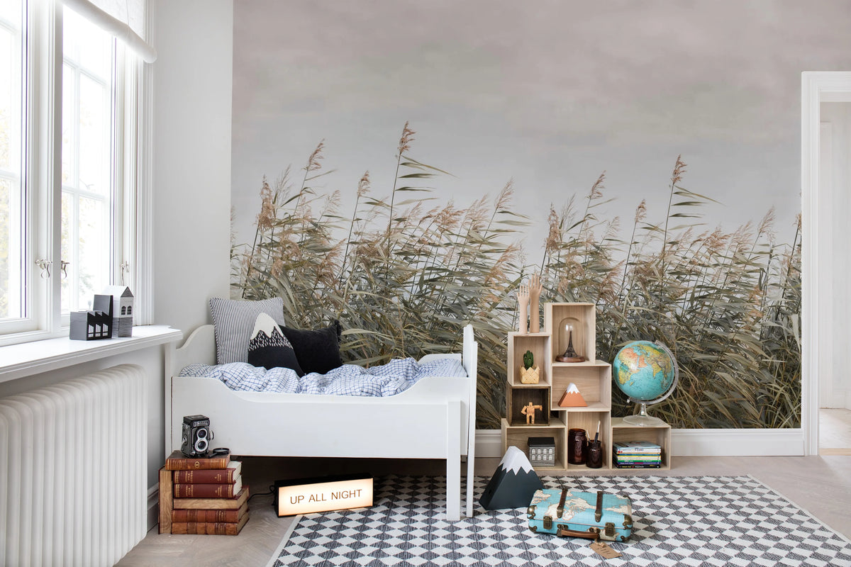 Dreamy Reed, Beige Mural Wallpaper - room preview 03