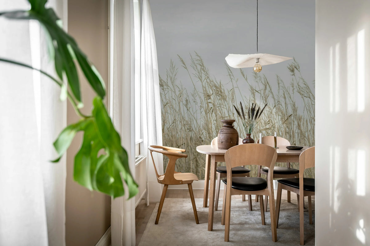 Reed Meadow, Beige Mural Wallpaper - room preview 03