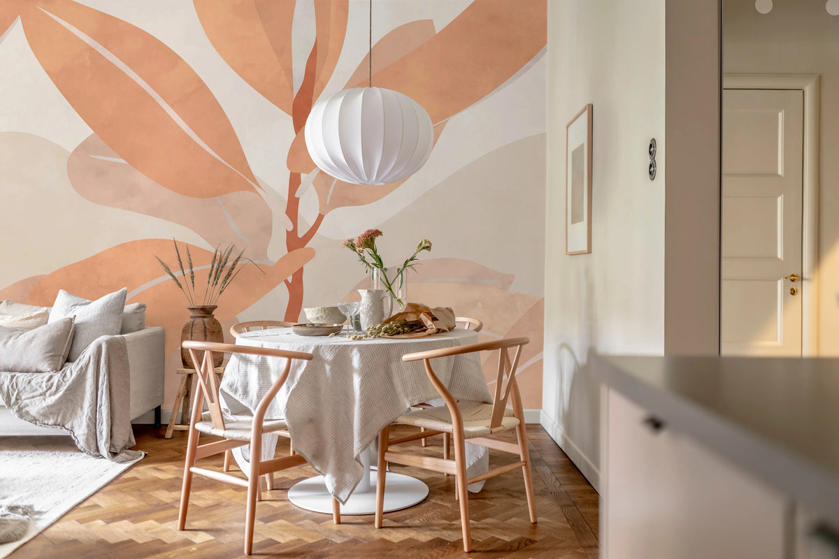 Ruby, Peach Fuzz Mural Wallpaper - room preview 03