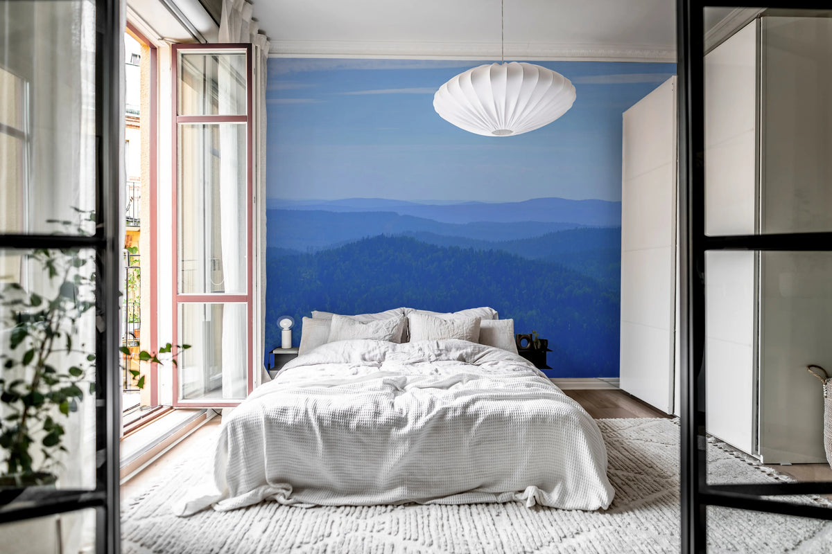 Hills, Blue Mural Wallpaper - room preview 03