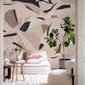 Artsy Forms, Pink Mural Wallpaper - room preview 03