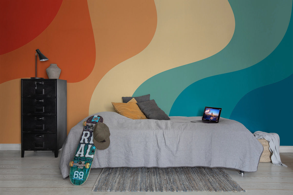 Joyfull, Rainbow Mural Wallpaper - room preview 03