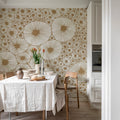 Bold Coral, Brown Mural Wallpaper - room preview 03
