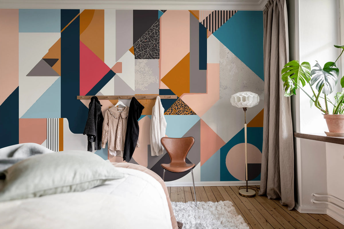 Retro Shapes, Multi Mural Wallpaper - room preview 03