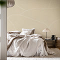 Drawn Hills, Beige Mural Wallpaper - room preview 03