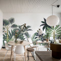 Jungle Monkeys, White Mural Wallpaper - room preview 03