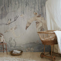 Dream Forest Boy, Blue Gray Mural Wallpaper - room preview 03