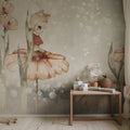 Bloomy Fields of Marion, Gray Green Mural Wallpaper - room preview 03